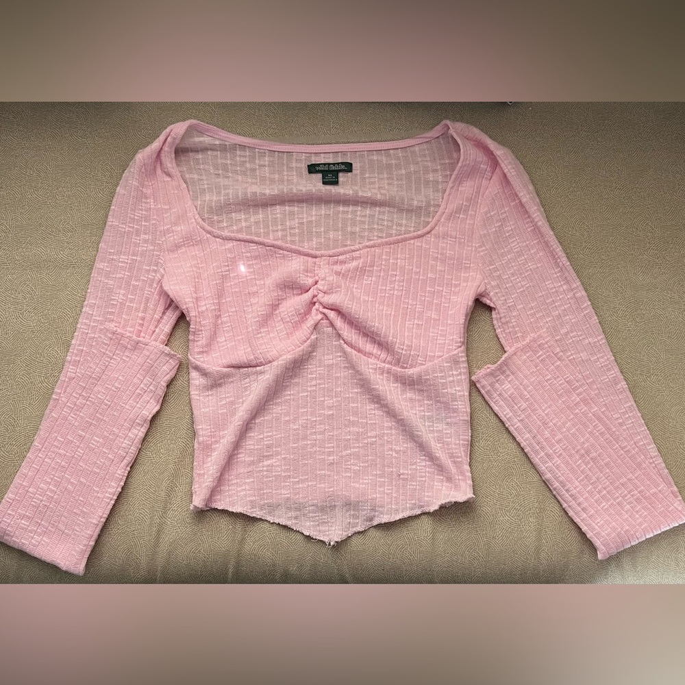 Target pink square neck cropped top